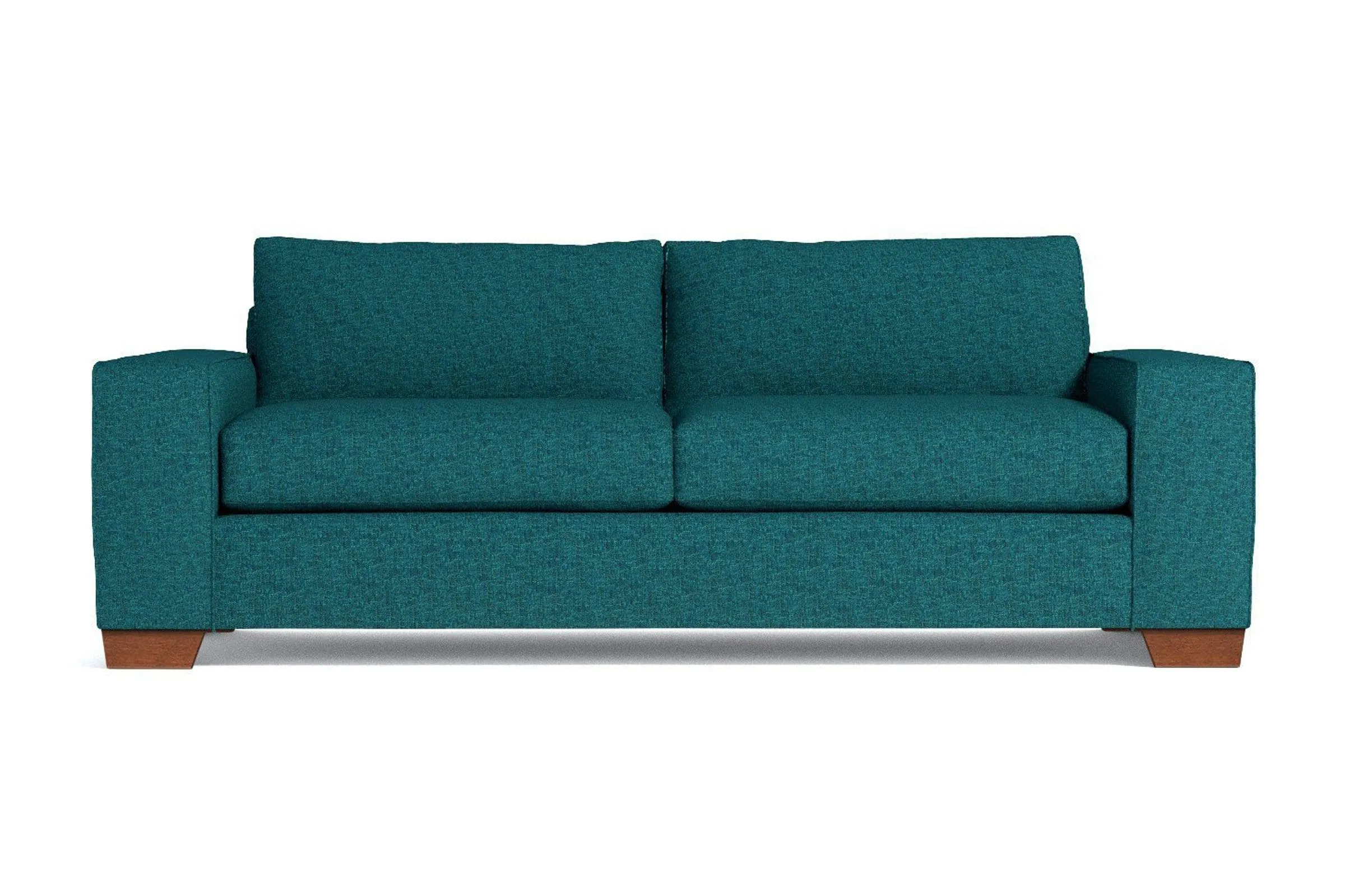 Melrose Queen Size Sleeper Sofa Bed :: Leg Finish: Pecan / Sleeper Option: Deluxe Innerspring Mattress