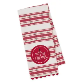 Merry Christmas Embellished Dishtowel