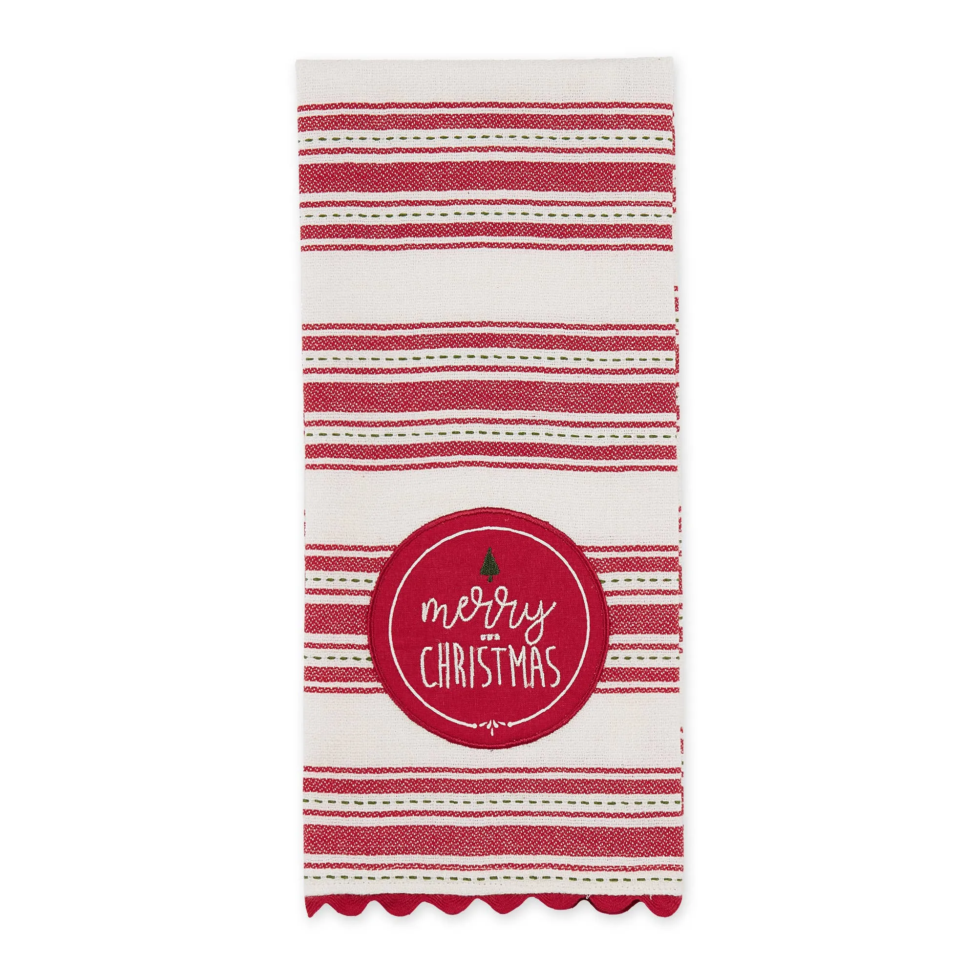 Merry Christmas Embellished Dishtowel