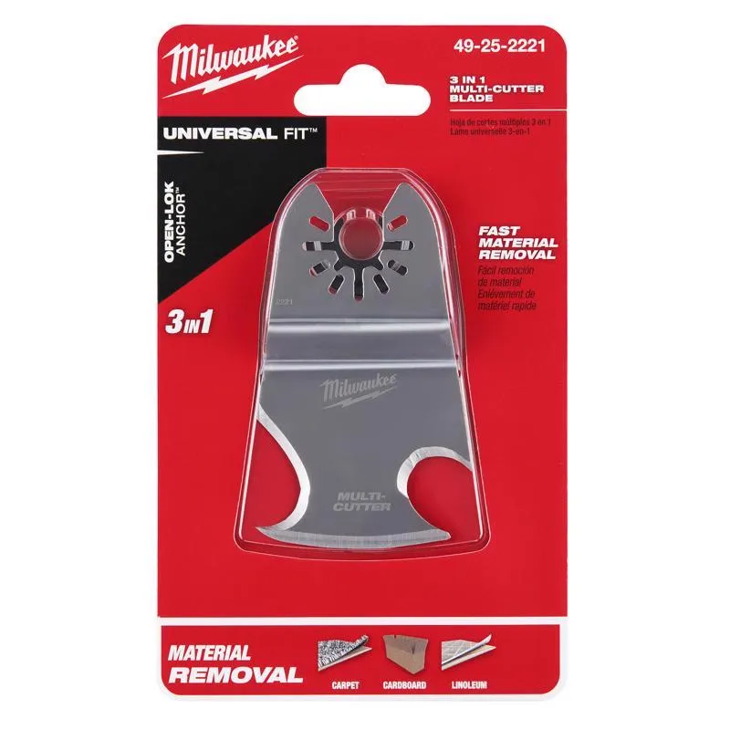 Milwaukee Universal Fit Open-Lok 3.41 in. L X 2 in. W Stainless Steel 3-in-1 Multi-Tool Scraper Blad