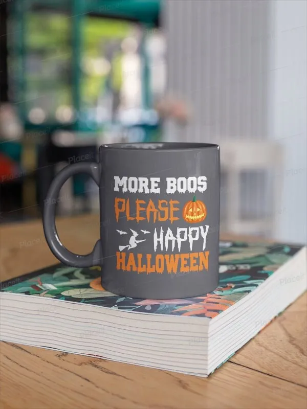 more boos please happy halloween mug ,halloween mug gift,ceramic mug gift,coffee mug gift,more boos please ,pumpkin spice,halloween witch