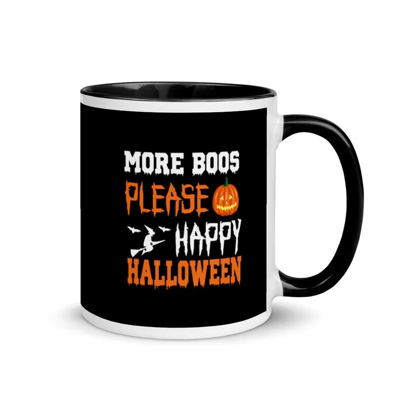 more boos please happy halloween mug ,halloween mug gift,ceramic mug gift,coffee mug gift,more boos please ,pumpkin spice,halloween witch