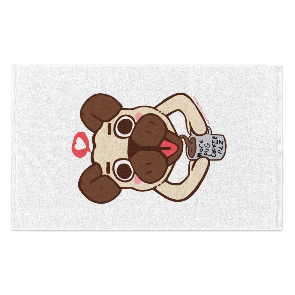 More Pug Coffee Please Rally Towel, 11x18