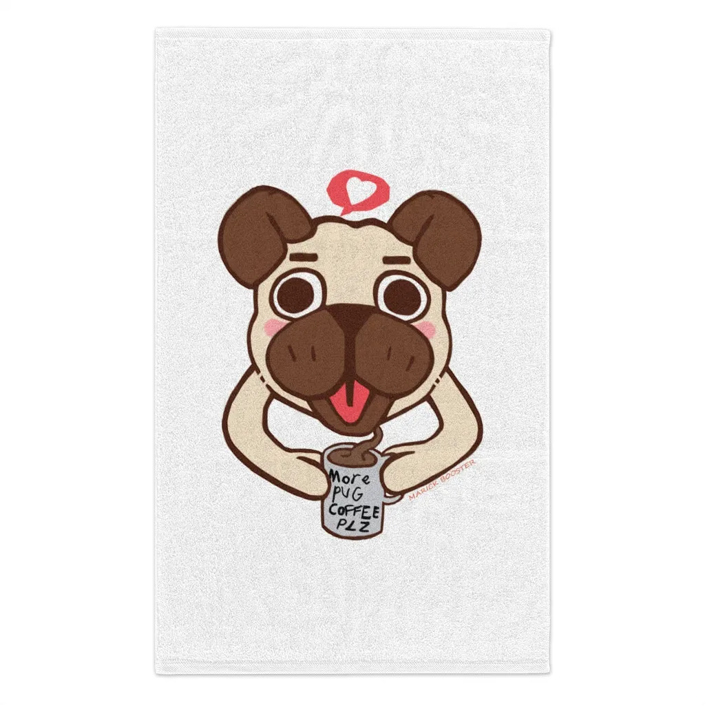 More Pug Coffee Please Rally Towel, 11x18