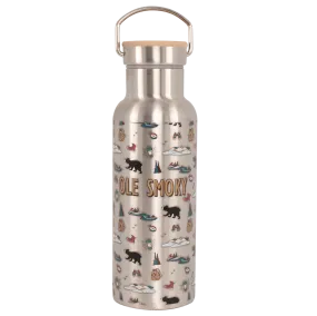 MOUNTAINS ICONS STAINLESS BOTTLE W/ WOOD CAP