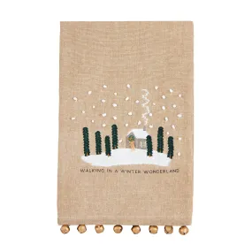 Mud Pie The House Jingle Bell White Christmas Towel