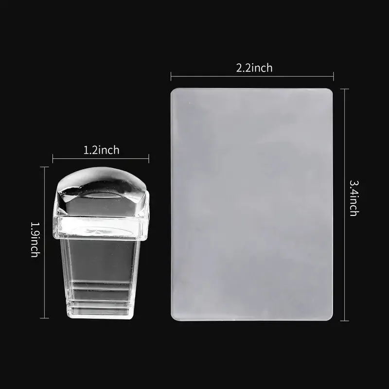 Nail Art Stamper | Clear Silicone Stamping Jelly With Scraper  Transparent Visible Body | No Misplacement For DIY Nail Decor