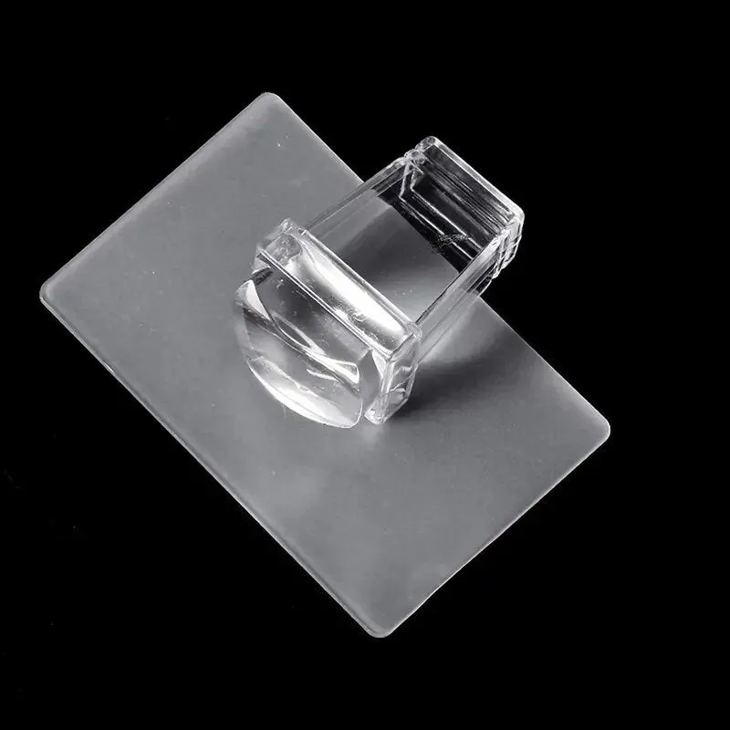 Nail Art Stamper | Clear Silicone Stamping Jelly With Scraper  Transparent Visible Body | No Misplacement For DIY Nail Decor