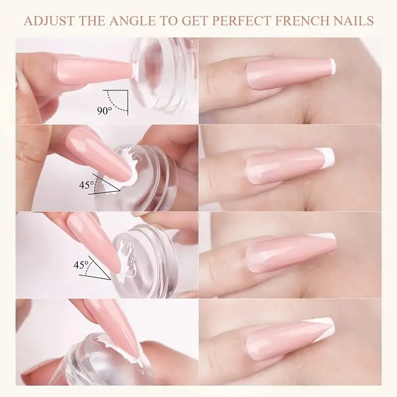 Nail Art Stamper | Clear Silicone Stamping Jelly With Scraper | Transparent Visible Body | No Misplacement For DIY Nail Decoration