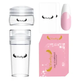 Nail Art Stamper | Clear Silicone Stamping Jelly With Scraper | Transparent Visible Body | No Misplacement For DIY Nail Decoration