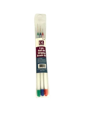 Nail Art Striping Brushes Synthetic Set 3 pk