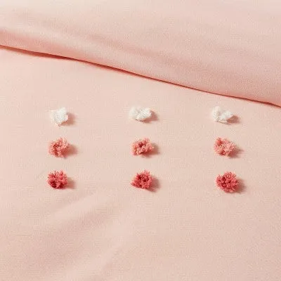 New - Twin Pom Kids' Duvet Cover Pink - Pillowfort