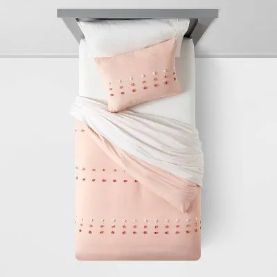 New - Twin Pom Kids' Duvet Cover Pink - Pillowfort