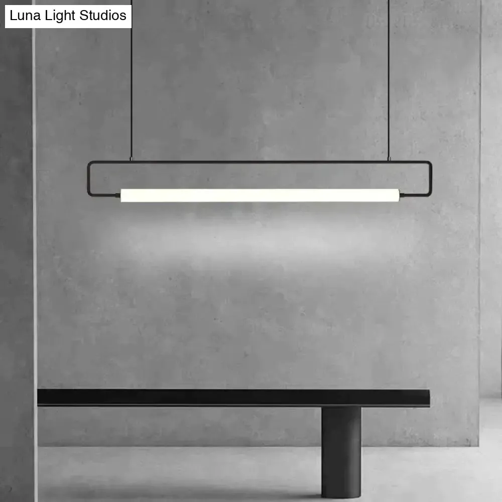 Nordic Minimalist Bar Hanging Rectangular Frame Pendant Light