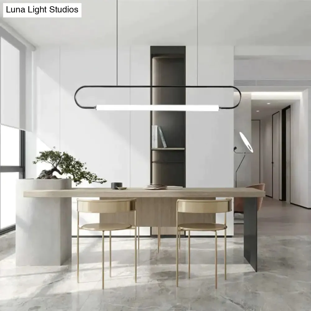 Nordic Minimalist Bar Hanging Rectangular Frame Pendant Light