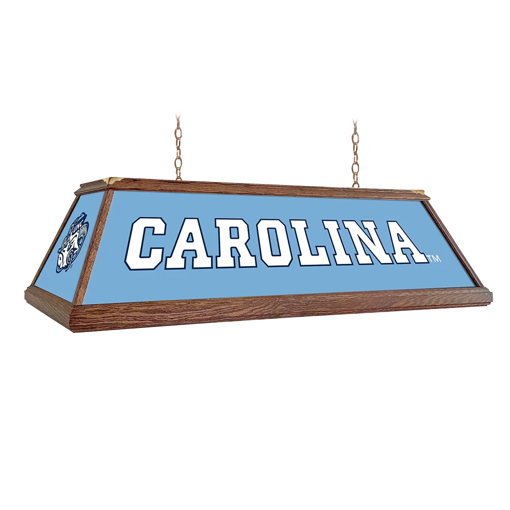 North Carolina Tar Heels: Premium Wood Pool Table Light Carolina Blue / Mascot Cap