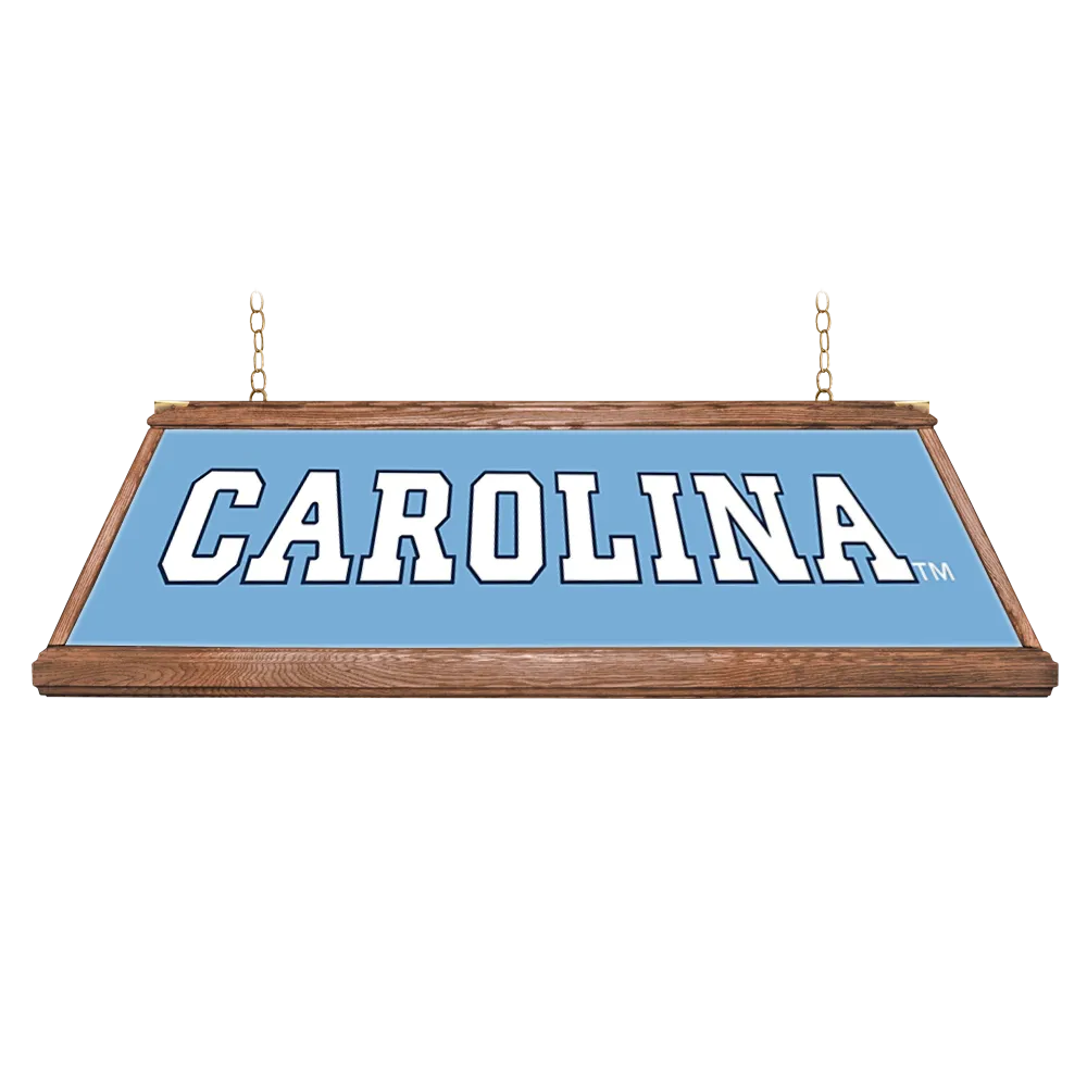 North Carolina Tar Heels: Premium Wood Pool Table Light Carolina Blue / Mascot Cap