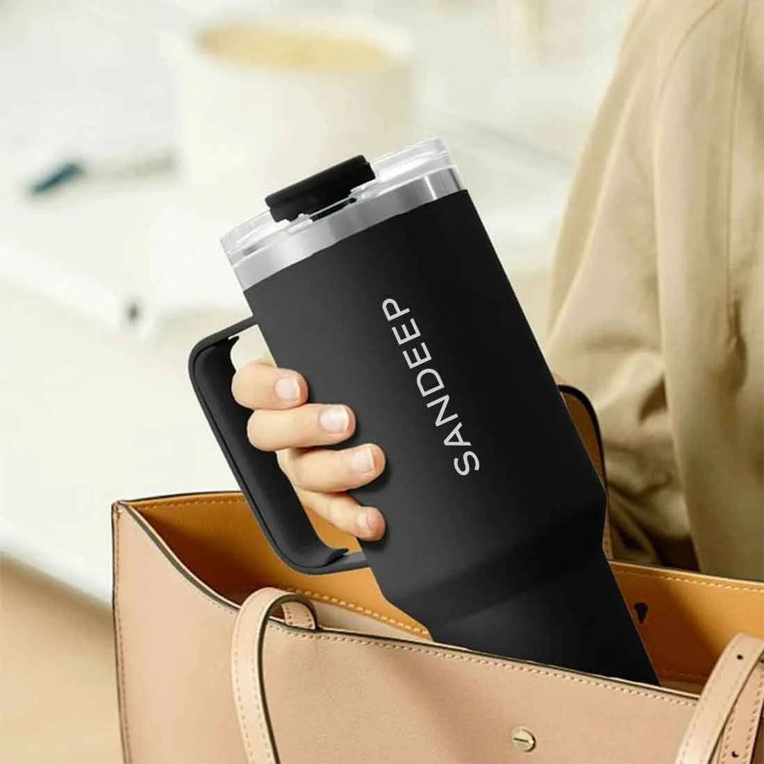 Nutcase Personalized Travel Coffee Mug with Lid - Large Coffee Tumbler Cups 1200ml