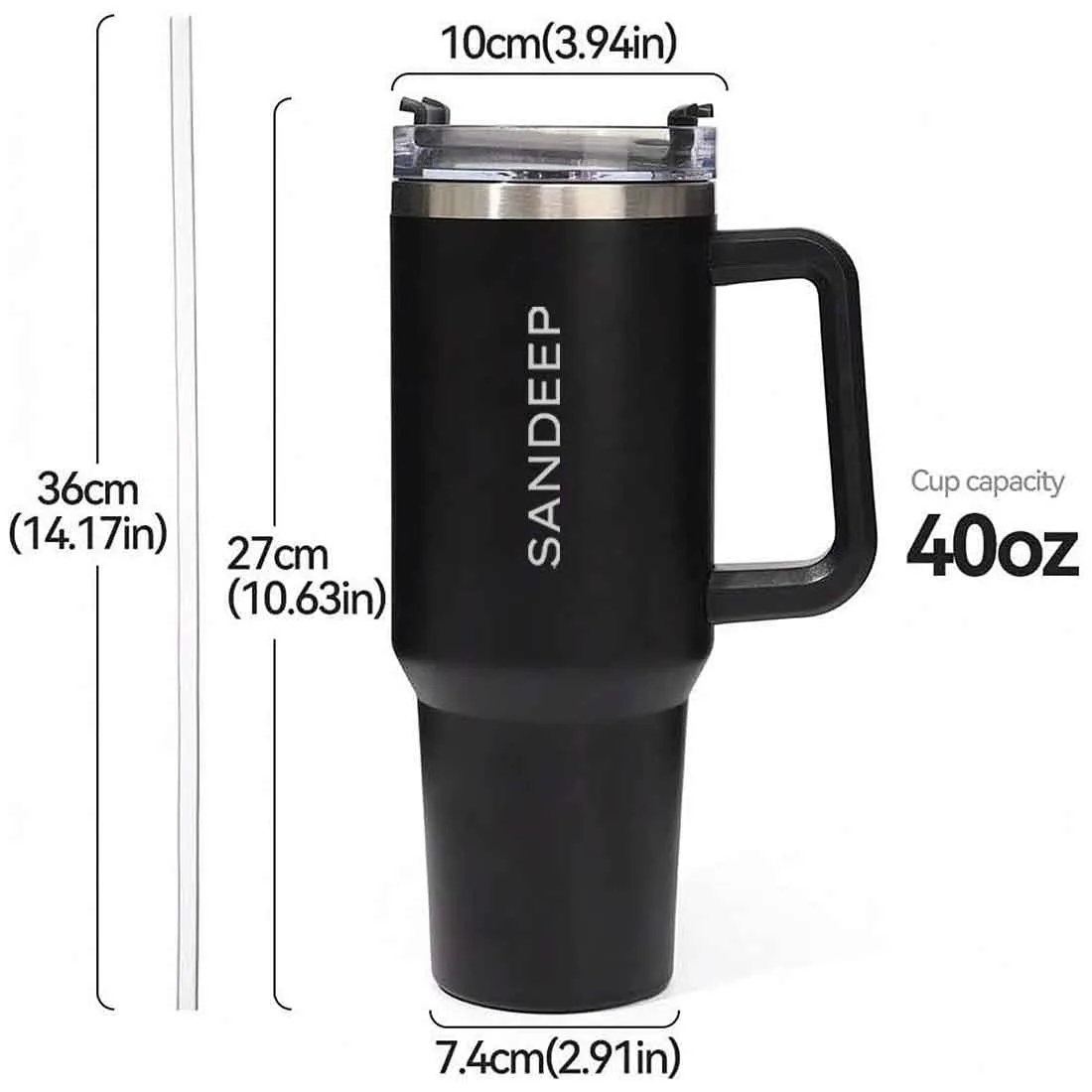 Nutcase Personalized Travel Coffee Mug with Lid - Large Coffee Tumbler Cups 1200ml