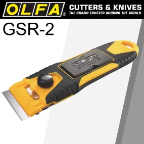 Olfa Compact Slim Glass Scraper S/Steel Blade 40Mmx18Mm Inc 6 Blades