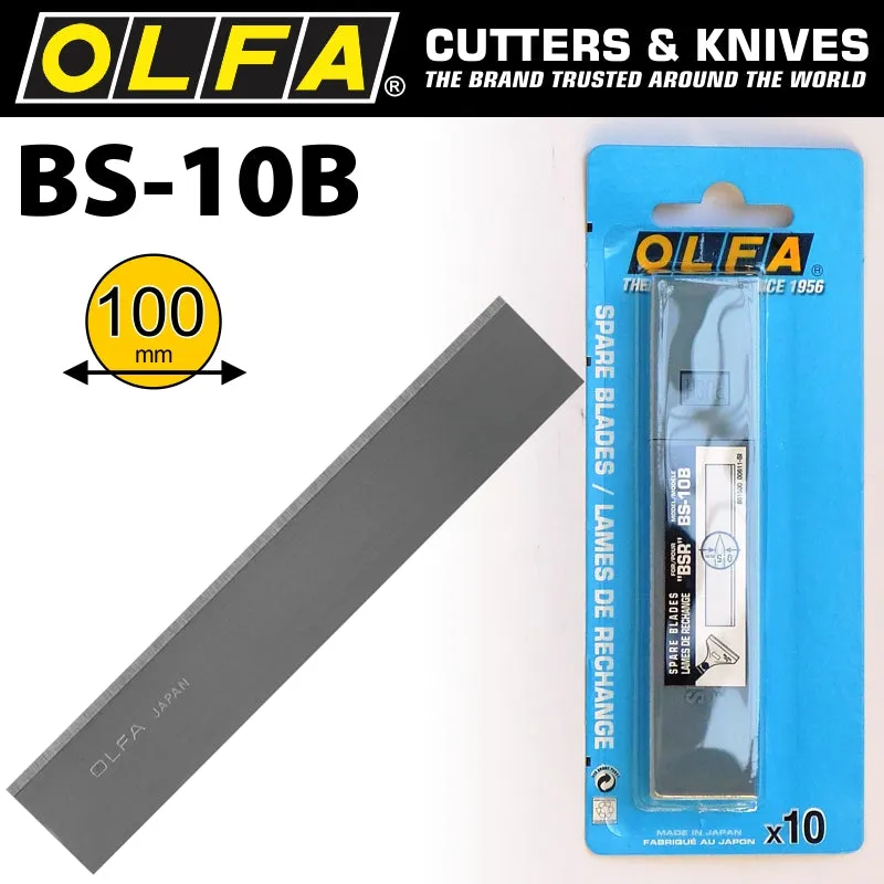 OLFA OLFA SCRAPER BLADES X10 FOR BSR200 & BSR300 100MMX0.5MM BLA BS-10B