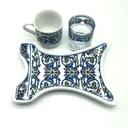 One Person Turkish Coffee Set "Green Clove Kaftan"