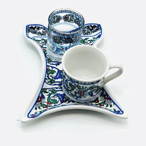 One Person Turkish Coffee Set "Green Clove Kaftan"