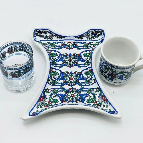 One Person Turkish Coffee Set "Green Clove Kaftan"