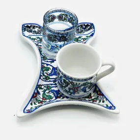 One Person Turkish Coffee Set "Green Clove Kaftan"