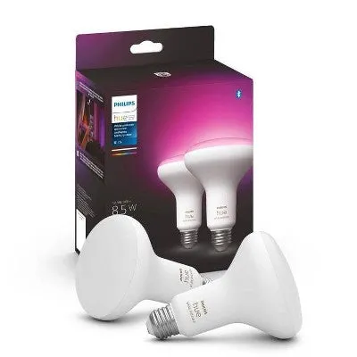 Open Box - Philips Hue 2pk BR30 Color LED Smart Bluetooth Lights and Bridge Compatible