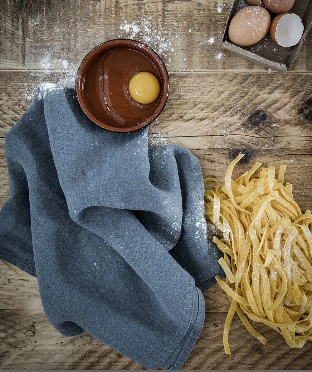 Parisian Blue Linen Tea Towel