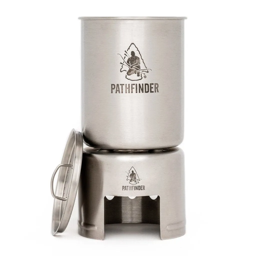 Pathfinder 32 oz Stainless Water Bottle   Cup   Stove Set