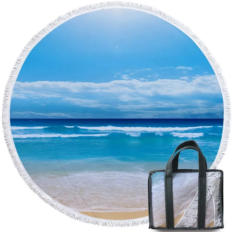 Peace of the Beach Round Beach Towel