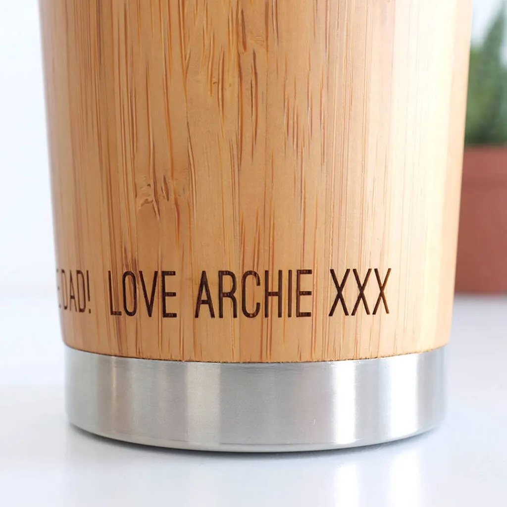 Personalised Wooden Tennis Travel Mug, Tennis Gift