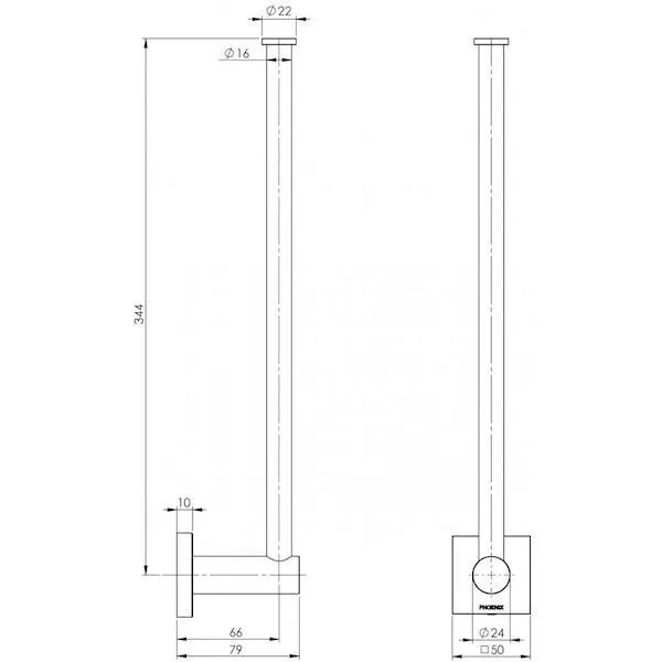 Phoenix Radii Spare Toilet Roll Holder Square Plate