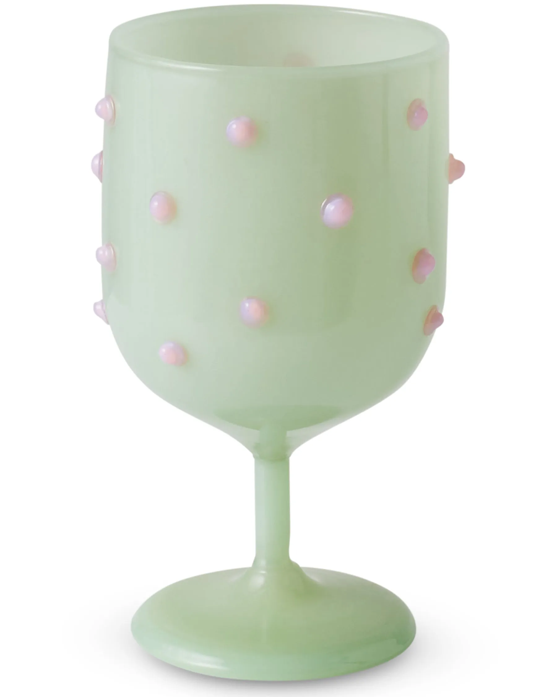 Pistachio Polkadot Wine Glass 2P Set