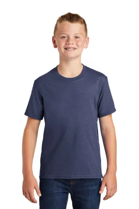 Port & Company Youth Fan Favorite Short Sleeve Crewneck T-Shirt - Heather Team Navy Blue