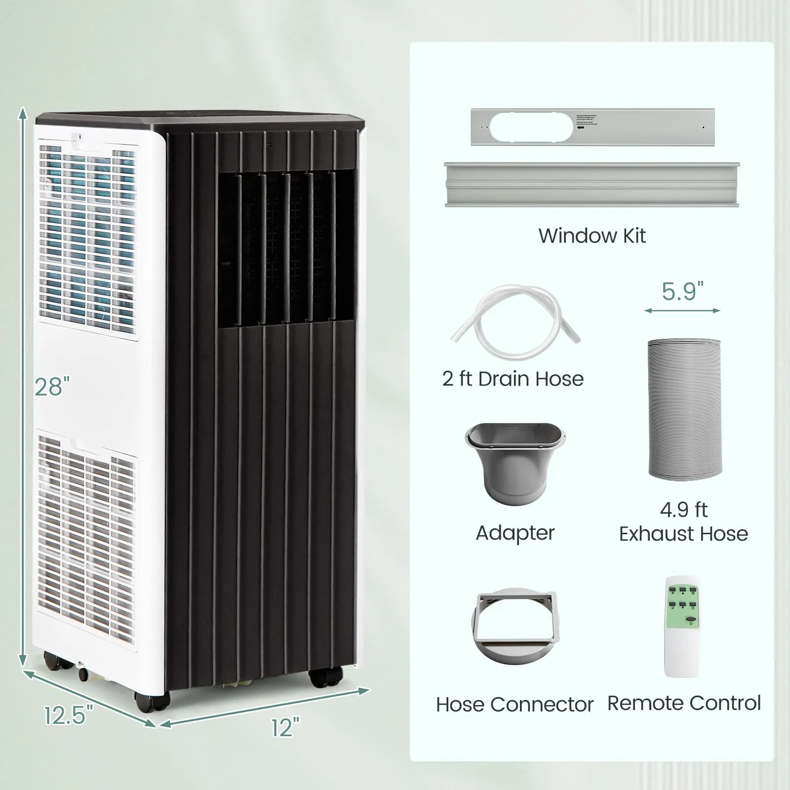 Portable Air Conditioner for Room up to 350 Sq. Ft, 10000 BTU 3-in-1 AC Unit for Bedroom w Dehumidifier/Fan/Cool/Sleep Mode