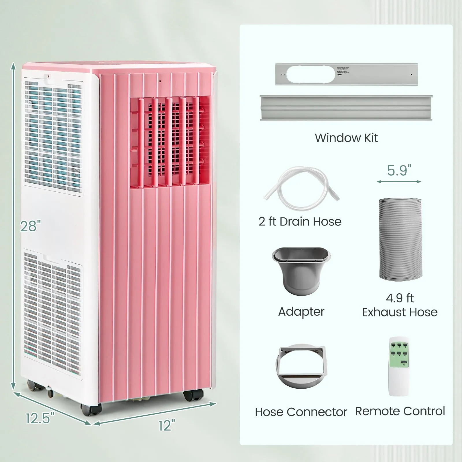 Portable Air Conditioner for Room up to 350 Sq. Ft, 10000 BTU 3-in-1 AC Unit for Bedroom w Dehumidifier/Fan/Cool/Sleep Mode