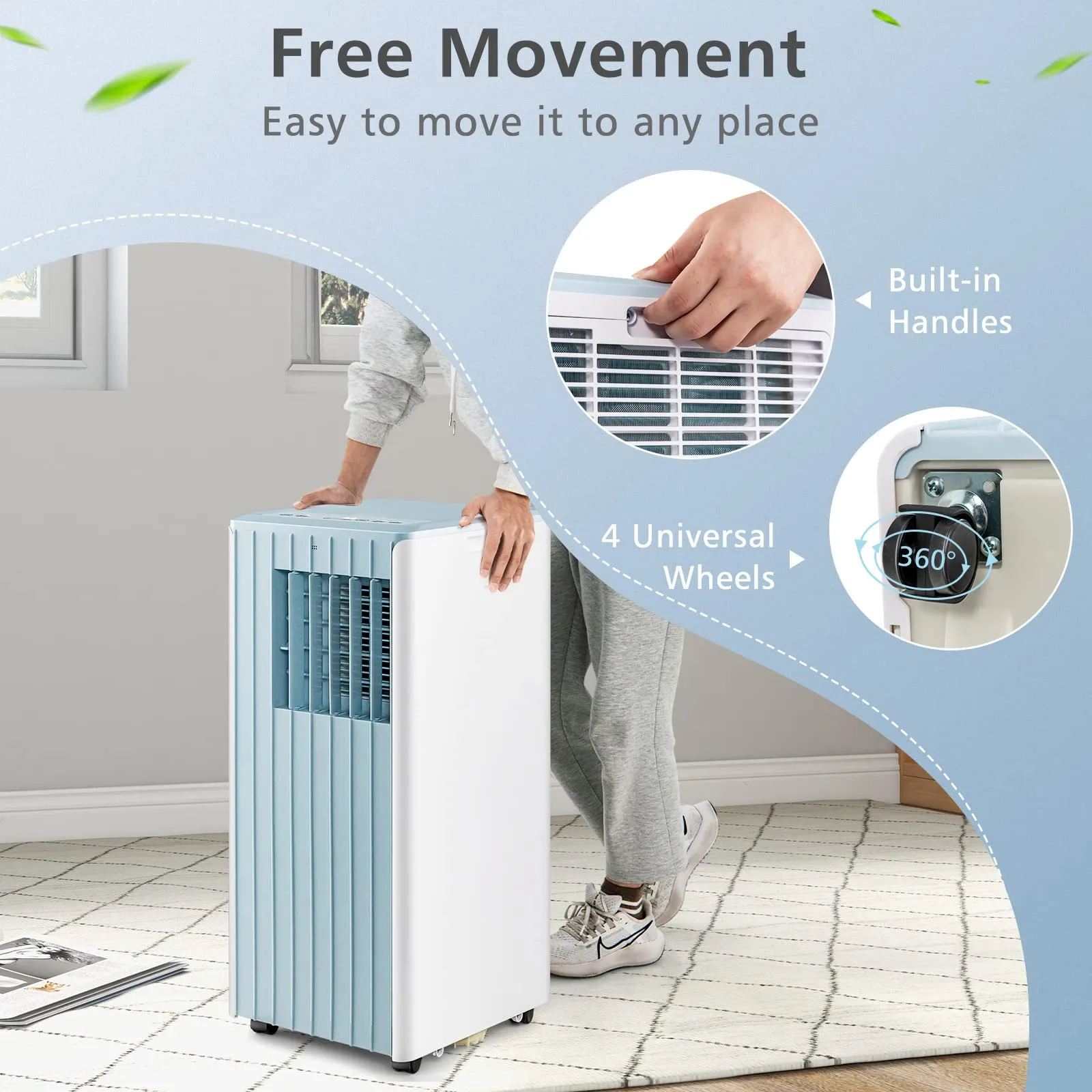 Portable Air Conditioner for Room up to 350 Sq. Ft, 10000 BTU 3-in-1 AC Unit for Bedroom w Dehumidifier/Fan/Cool/Sleep Mode