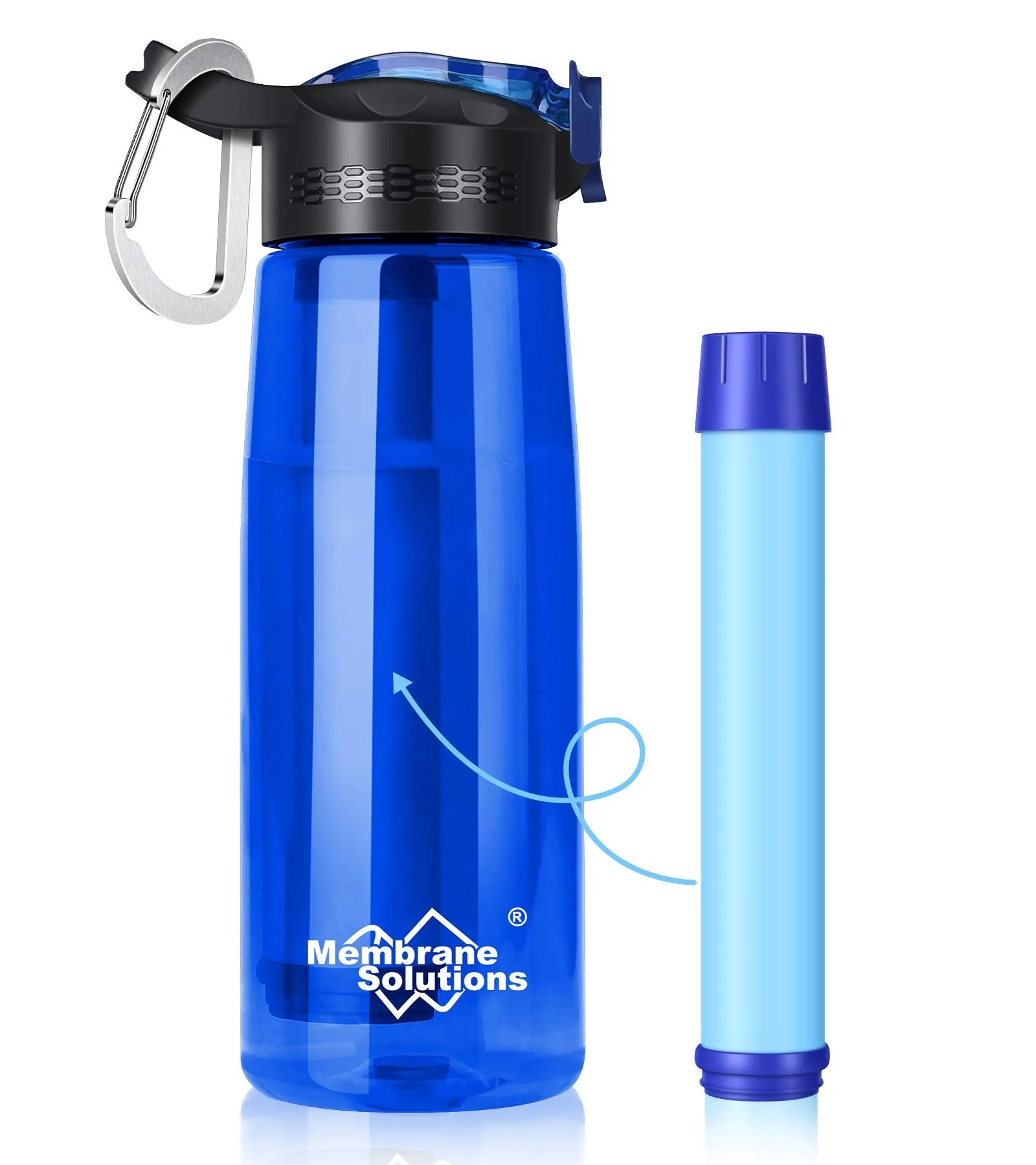 Portable Water Purifier Bottle With Filter Straw