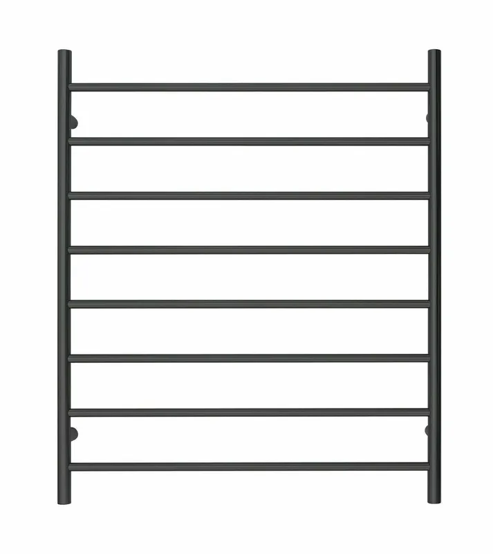 Premium Matte Black Towel Rack - 8 Bars, Round Design, AU Standard, 1000x850mm Wide