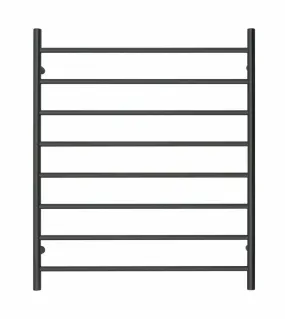 Premium Matte Black Towel Rack - 8 Bars, Round Design, AU Standard, 1000x850mm Wide