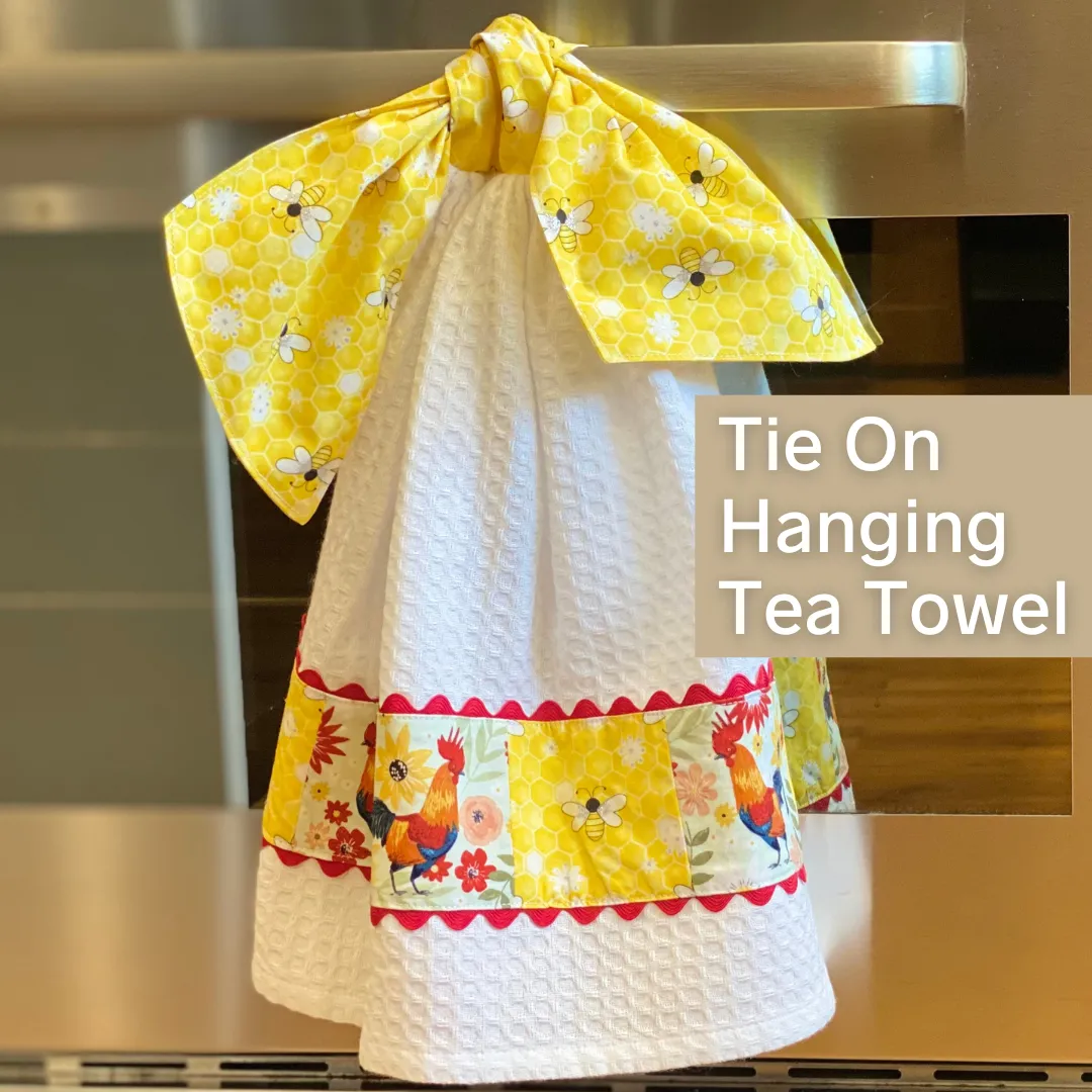 Pretty Hanging Tea Towel with Ties Sewing Pattern : Digital Download