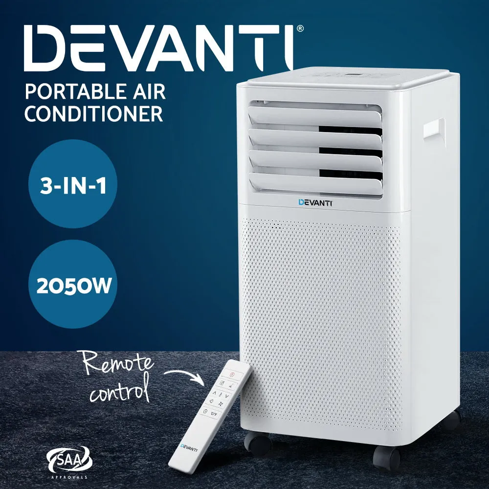 Quiet 7000BTU 3-in-1 Portable Air Conditioner - Devanti