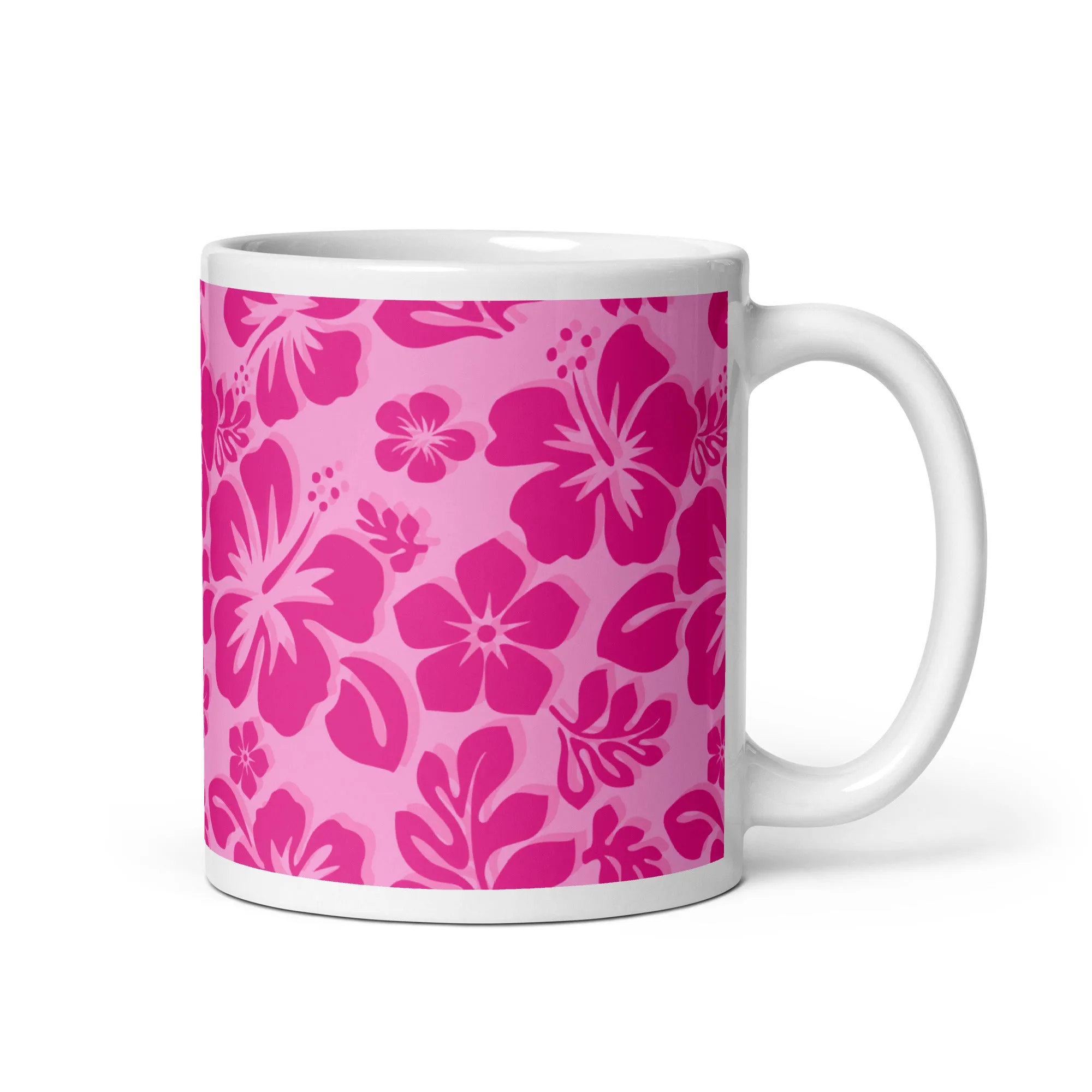 Raspberry Pinks Hawaiian Flowers Coffee Cup