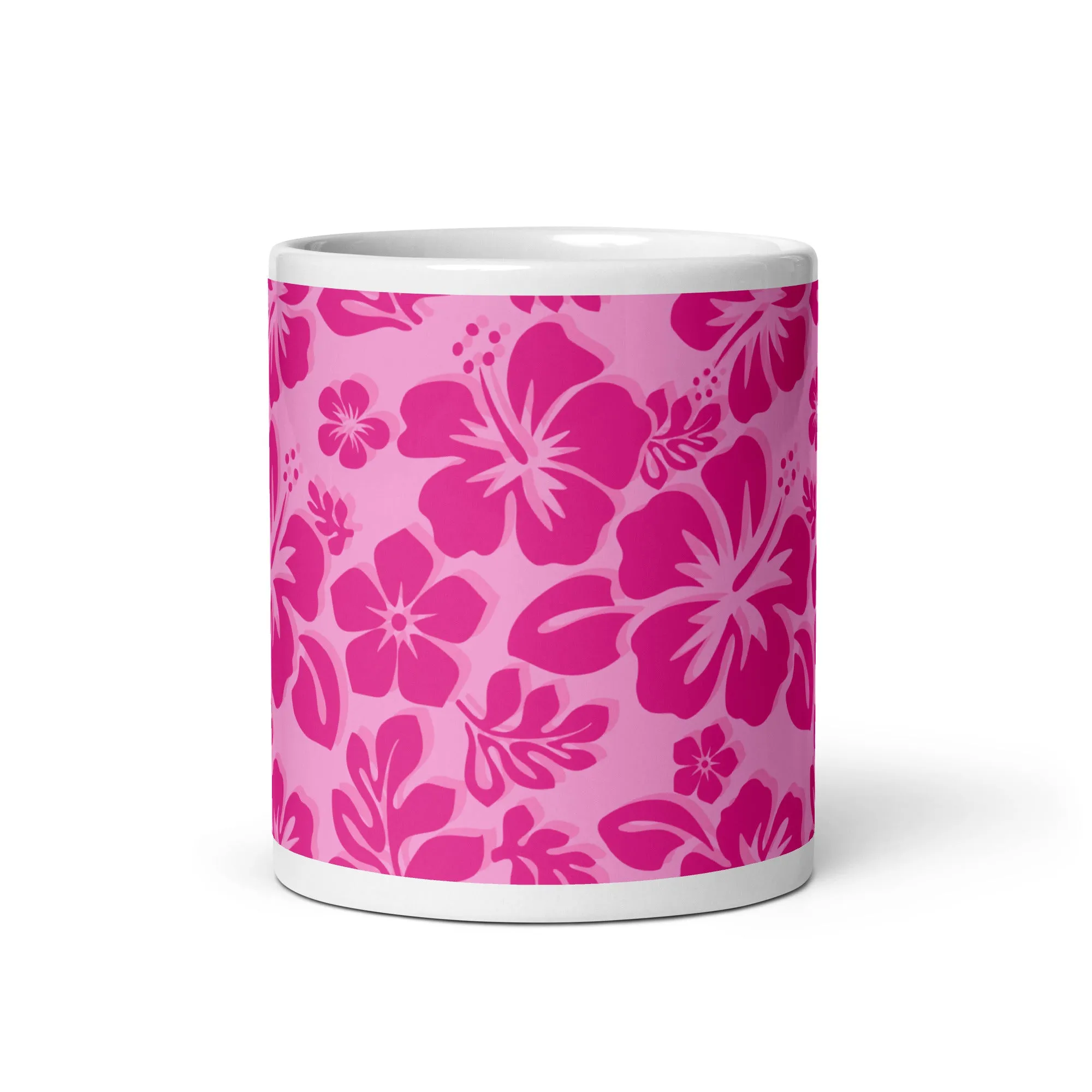 Raspberry Pinks Hawaiian Flowers Coffee Cup