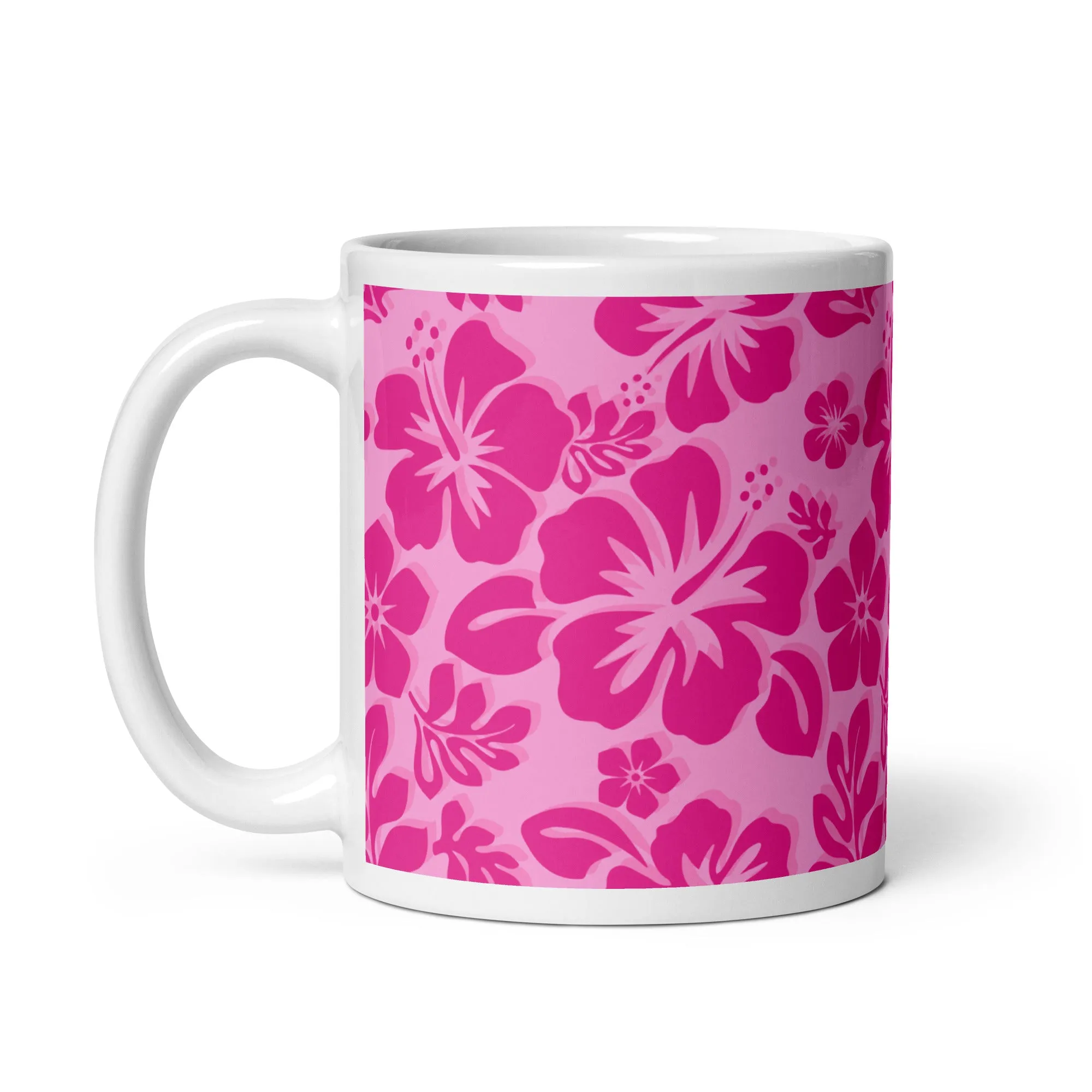 Raspberry Pinks Hawaiian Flowers Coffee Cup