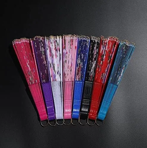 Rcelebrare Hand Fan Silk Sakura Butterfly Printed Japanese Folding Hand Fan (Multi Colors) Set Of 1 Pcs In This Article