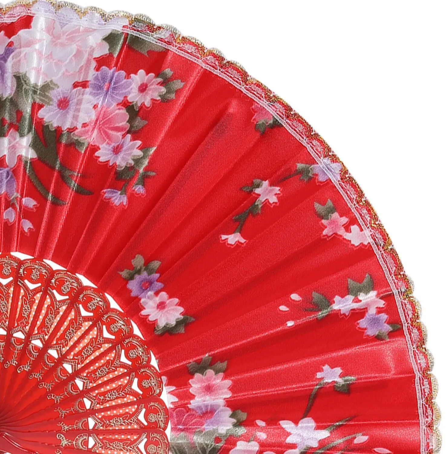 Rcelebrare Hand Fan Silk Sakura Butterfly Printed Japanese Folding Hand Fan (Multi Colors) Set Of 1 Pcs In This Article